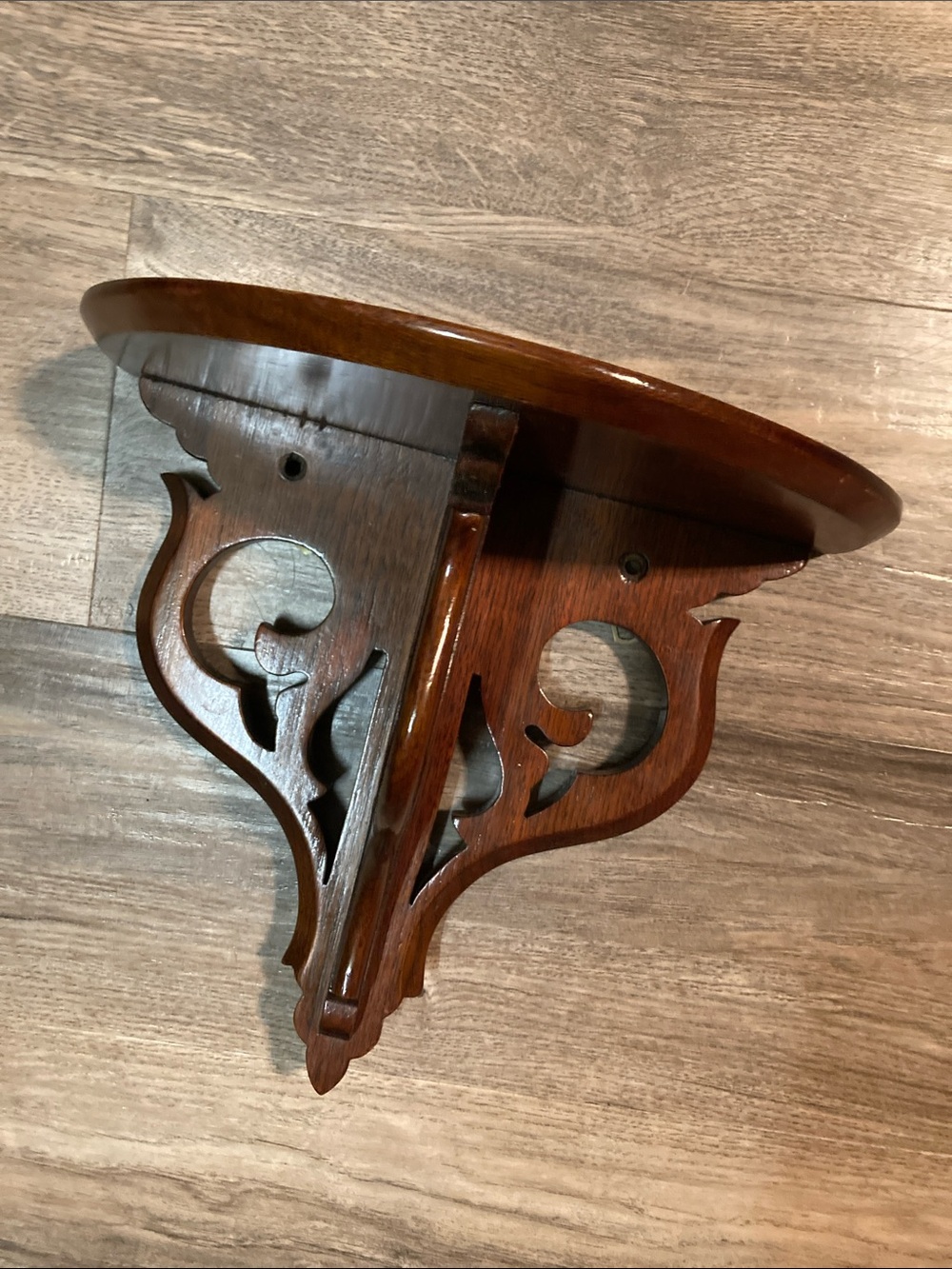 Vintage Wooden Wall Shelf - Dark Brown